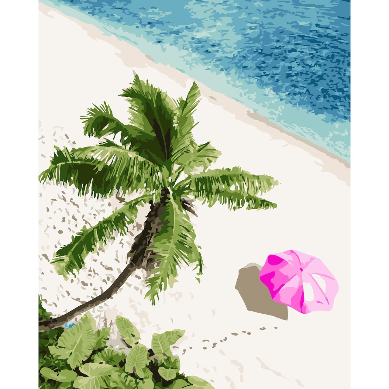 16" x 20" Beach Umbrella Paint-by-Number Kit with Wood Display Hanger by Artist's Loft®